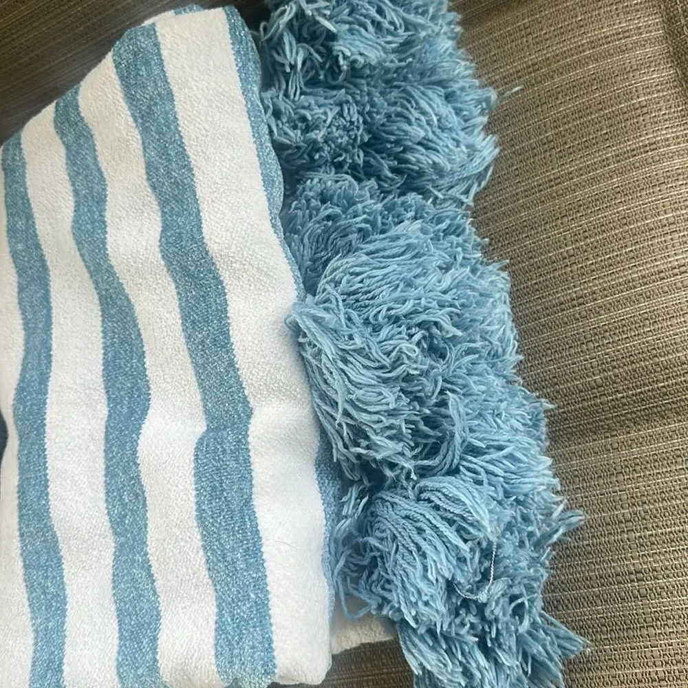 Magaschoni Home Striped & Fringed Throw 50”x60”